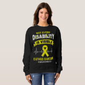 Ewings Sarcoma Awareness Niet elke handicap is V Trui (Voorkant volledig)