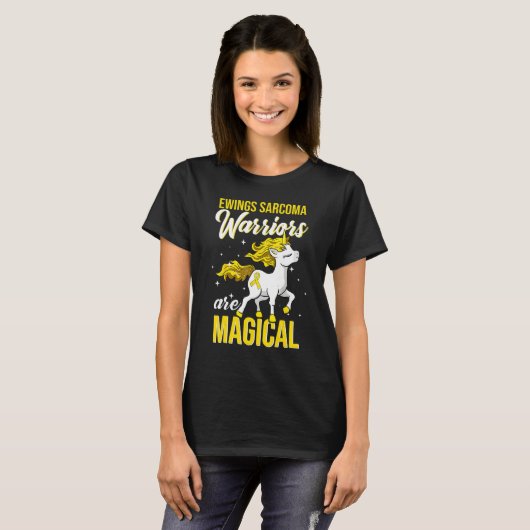 Ewings Sarcoma Awareness Warrior Unicorn T-shirt (Voorkant volledig)