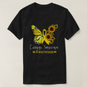 Ewings Sarcoma Cancer Awareness Butterfly & Sunflo T-shirt (Design voorkant)