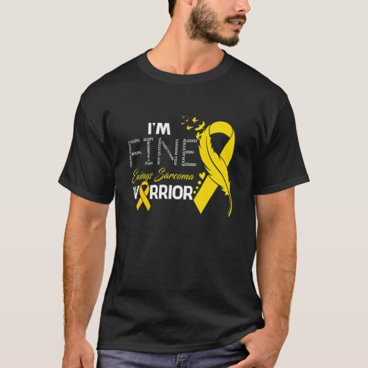 Ewings Sarcoma Warrior I'm Fine Feather T-shirt (Voorkant)