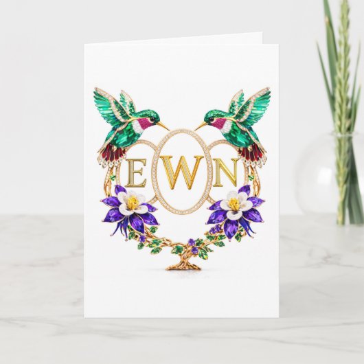 EWN Hummingbird Wedding Any Letters Custom Folded (Voorkant)