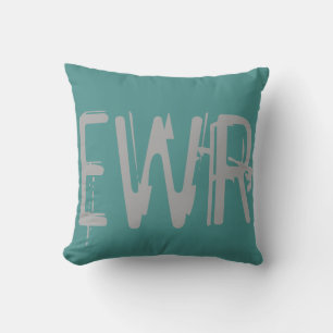EWR Luchthaven Grunge Typografie Kussen