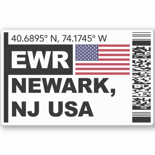 EWR Newark Boarding Pass - New Jersey Travel Sticker (Voorkant)