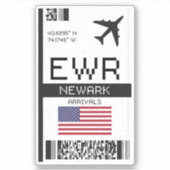 EWR Newark-instapkaart - New Jersey Travel Sticker (Voorkant)