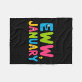 Eww January Funny New Year Saying Cute Boys Girls  Fleece Deken (Voorkant (Horizontaal))