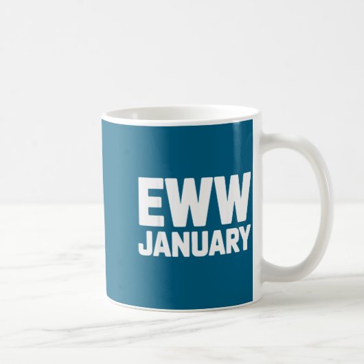 Eww January Funny New Year Winter Mood Meme Koffiemok (Rechts)