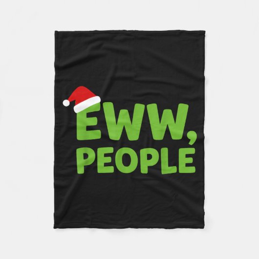 Eww People Santa Hat Funny Christmas Men Women Fleece Deken (Voorkant)