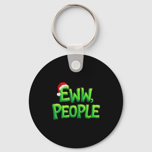 Eww People Santa Hat Funny Christmas Mens Womens K Sleutelhanger (Voorkant)