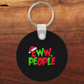 Eww People Santa Hat Funny Christmas Mens Womens K Sleutelhanger (Voorkant)