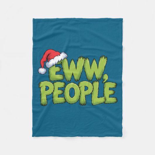 Eww People Santa Hat Green Funny Christmas Men Wom Fleece Deken (Voorkant)
