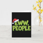 Eww People Santa Hat Green Funny Christmas Men Wom Kaart (Gele Bloem)