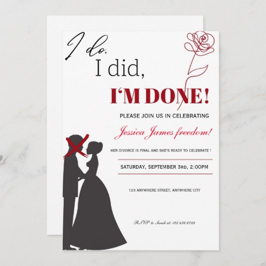 Ex-echtgenoot en echtgenote-echtscheidingspartij-u kaart (Voorkant / Achterkant)