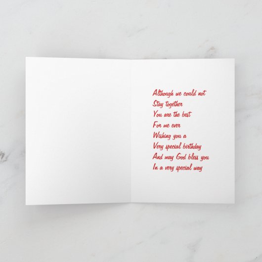 Ex-echtsverjaardagskaarten Kaart (Binnen)