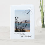 Ex-Husband Birthday, Seaside Scene Kaart<br><div class="desc">Een mooie verjaardagskaart voor een ex-man. Een braakgelegde plaats met gesilhouetsgras en zeegarens. Een heerlijke tranquilscène om herinneringen aan feestdagen aan de kust te promoten.</div>