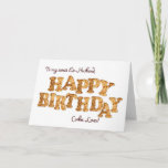 Ex-Husband, een Birthday-kaart voor een koekjeslie Kaart<br><div class="desc">Een leuke verjaardagskaart voor degene die van koekjes houdt en de zoete dingen in het leven. Brieven van koekjes maken de woorden Happy Birthday. Inside is een koekje met een beet ervan en een grappig vers.</div>