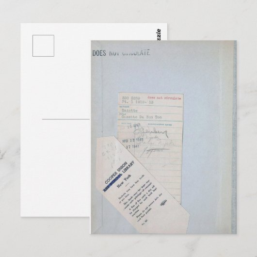 Ex Library Checkout Kaart voor lezers en boekoverz (Voorkant / Achterkant)