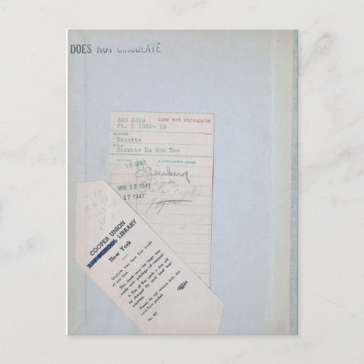 Ex Library Checkout Kaart voor lezers en boekoverz (Voorkant)