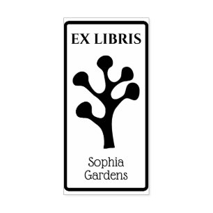 Ex Libris Abstracte boom/Plant 01 Rubberstempel