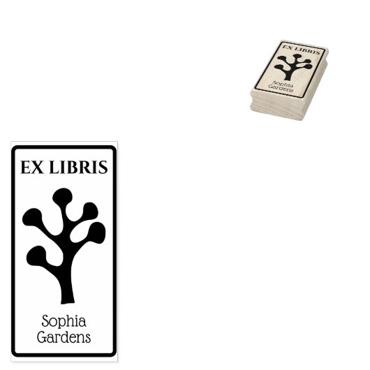 Ex Libris Abstracte boom/Plant 01 Rubberstempel (Gestempeld)