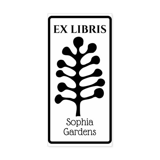 Ex Libris Abstracte boom/Plant 02 Rubberstempel (Afrduk)