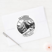 Ex Libris - Alpiene Landschap Ronde Sticker (Envelop)