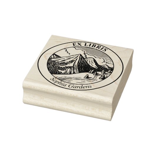 Ex Libris - Alpiene Landschap Rubberstempel (Stempel)