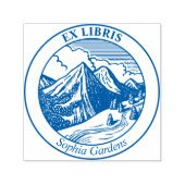 Ex Libris - Alpiene Landschap Zelfinktende Stempel (Design)