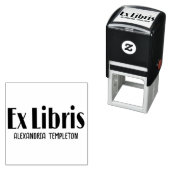 Ex Libris Art Deco  Tekst #2 Bibliotheek Boek Zelfinktende Stempel (In situ)