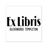 Ex Libris Art Deco  Tekst #2 Bibliotheek Boek Zelfinktende Stempel (Design)