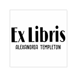Ex Libris Art Deco Tekst #2 Bibliotheek Boek Zelfinktende Stempel