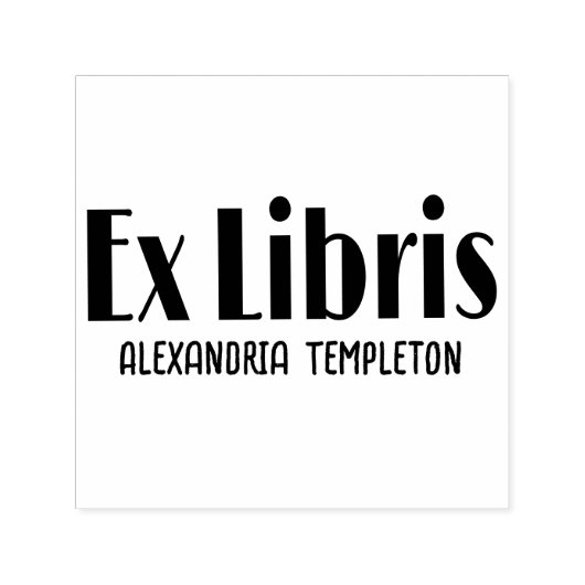 Ex Libris Art Deco  Tekst #2 Bibliotheek Boek Zelfinktende Stempel (Design)