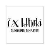Ex Libris Art Deco  Tekst #4 Bibliotheek Boek Zelfinktende Stempel (Design)