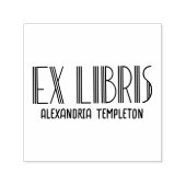 Ex libris Art Deco Tekst #5 Bibliotheek Boek Zelfinktende Stempel (Design)