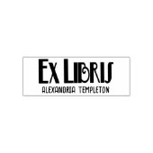 Ex Libris Art Deco  Tekstbibliotheek Boeknaam Zelfinktende Stempel (Design)