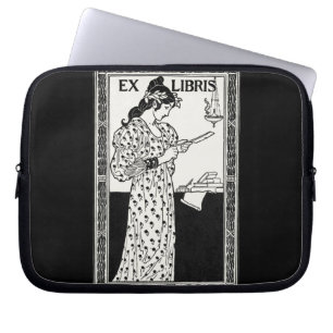 Ex libris art nouveau laptop sleeve