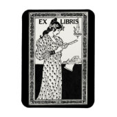 Ex libris art nouveau magneet (Verticaal)