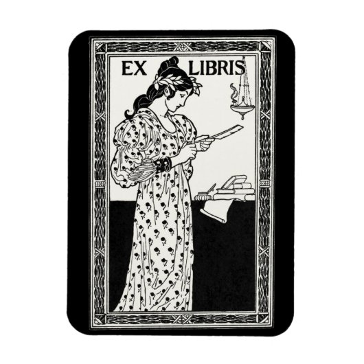 Ex libris art nouveau magneet (Verticaal)
