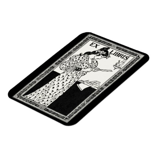 Ex libris art nouveau magneet (Linkerzijde)
