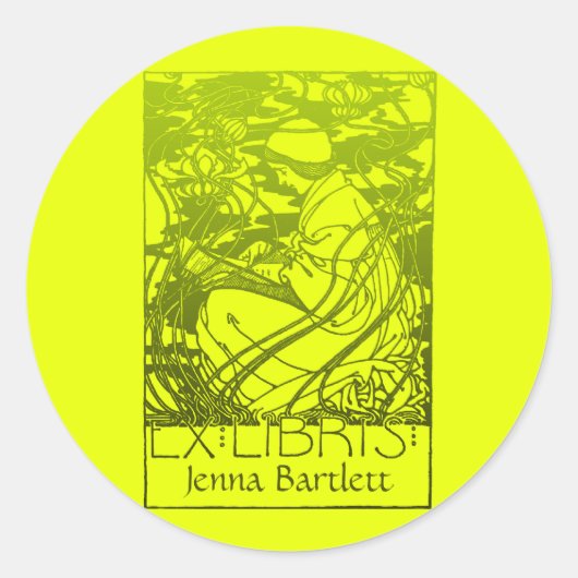 Ex Libris Art Nouveau Sticker (Voorkant)
