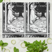 Ex Libris Art Nouveau Woman Leading Theedoek (Gevouwen)