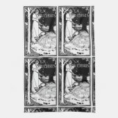 Ex Libris Art Nouveau Woman Leading Theedoek (Verticaal)