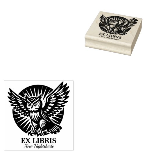 Ex Libris - Bibliothecaris Uil Rubberstempel (Gestempeld)
