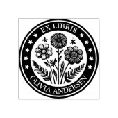 Ex Libris - Bloemenarrangement Rubberstempel (Afrduk)