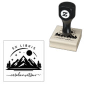 Ex libris boek stempel met berg (Gestempeld)