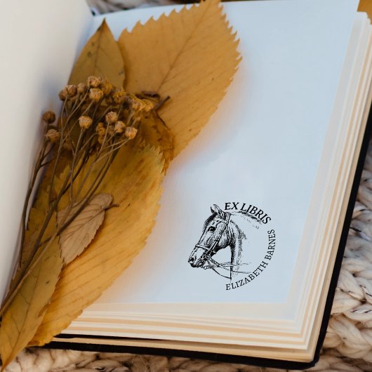 Ex Libris, boek voor aangepaste paarden Rubberstempel