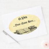 Ex Libris  Boeken Aangepaste Boekplaat Ovale Sticker (Envelop)