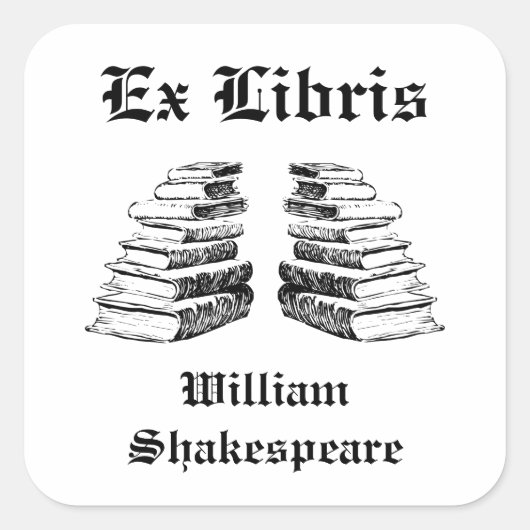 Ex Libris  Boeken Aangepaste Boekplaat Vierkante Sticker (Voorkant)