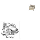  Ex Libris Boeken en Bloemen Rubberstempel (Gestempeld)