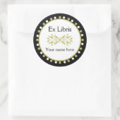 Ex Libris Boekplaat - Bladgroen wit Polka Dots Ronde Sticker (Tas)