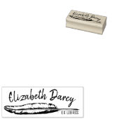Ex Libris Boekplaat  Feather Library Aangepast Rubberstempel (Gestempeld)